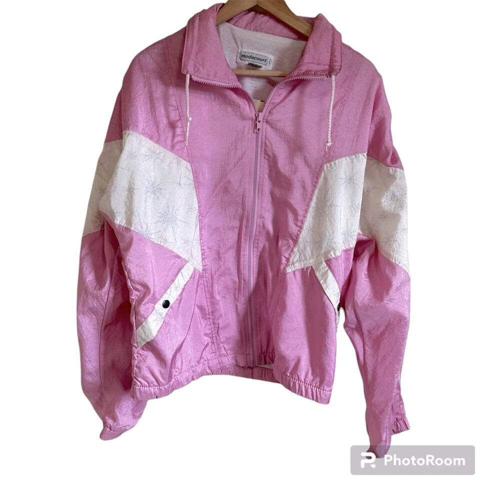 Modacourt women’s vintage‎ track jacket large pink NWT